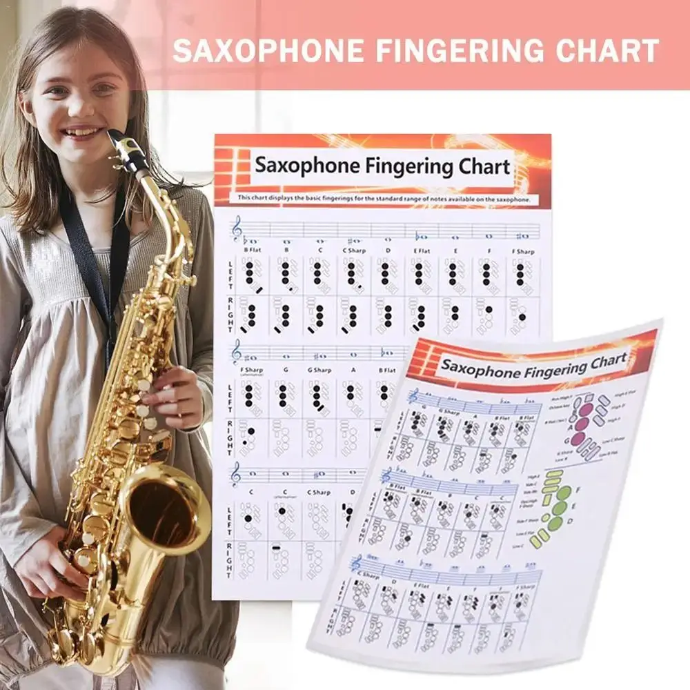 Tabla de digitación de saxofón para principiantes con papel recubierto - imagen 4