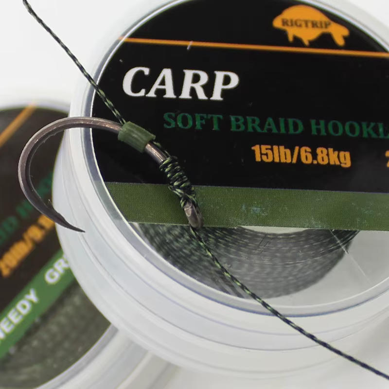 Hooklink trenzado Carpa 25LB – Bajo de línea de 20 metros