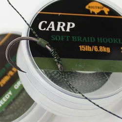 Hooklink trenzado Carpa 25LB – Bajo de línea de 20 metros