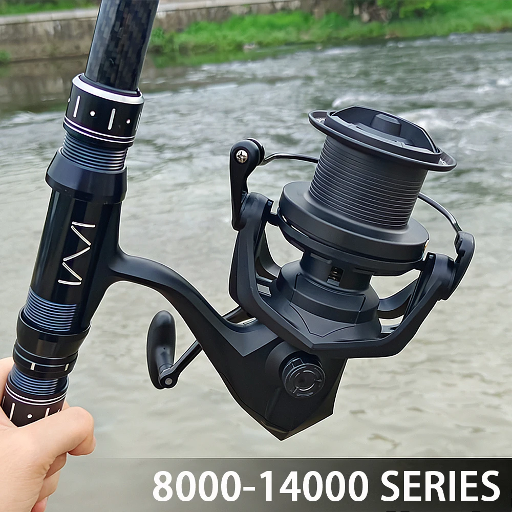 Carrete de pesca de gran arrastre para carpa, agua dulce y salada