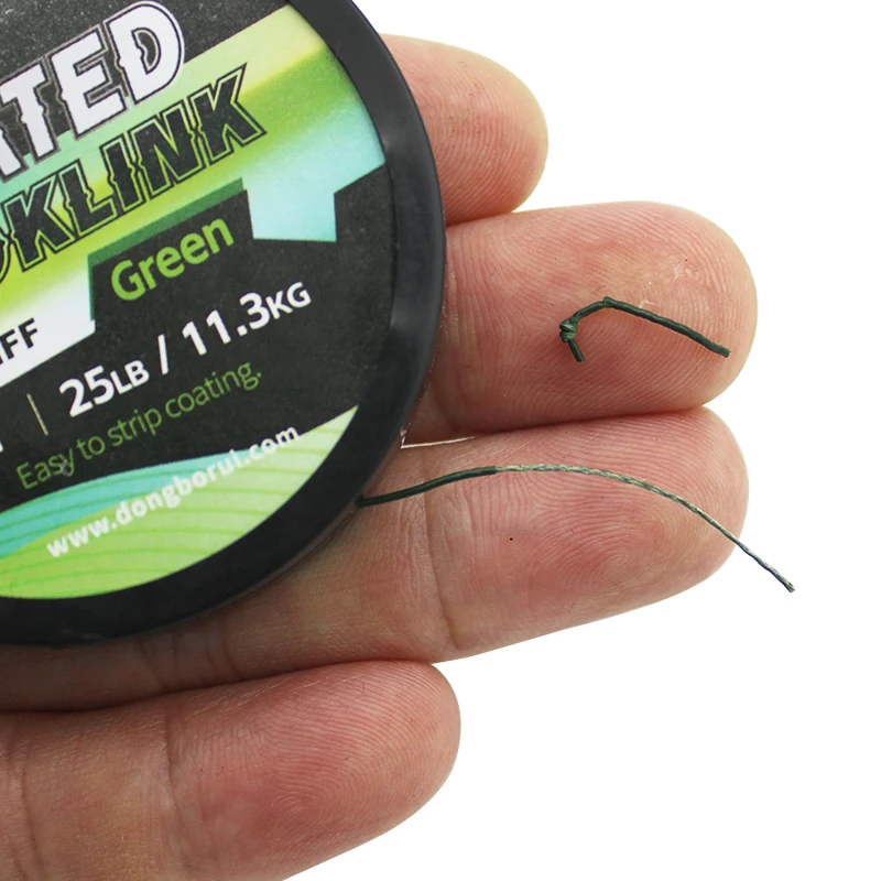 Línea de aparejo de carpa con gancho recubierto y pelo