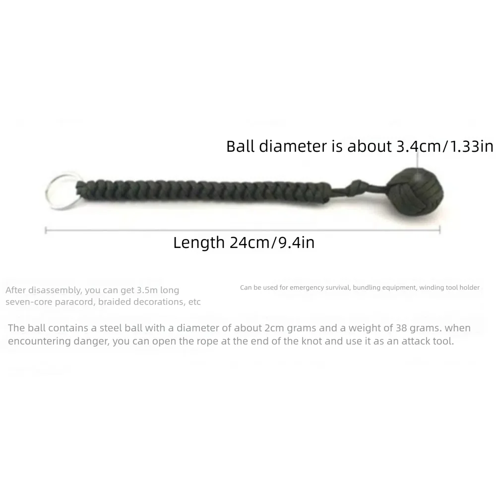 Llavero de paracord con puño de mono