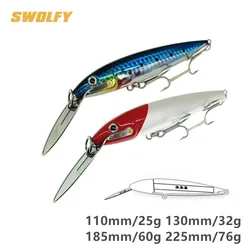 SWOLFY Señuelos de pesca para atún con gran hundimiento y anzuelos VMC