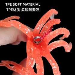 SWOLFY Señuelo Pulpo TPE con ojos 3D y doble anzuelo