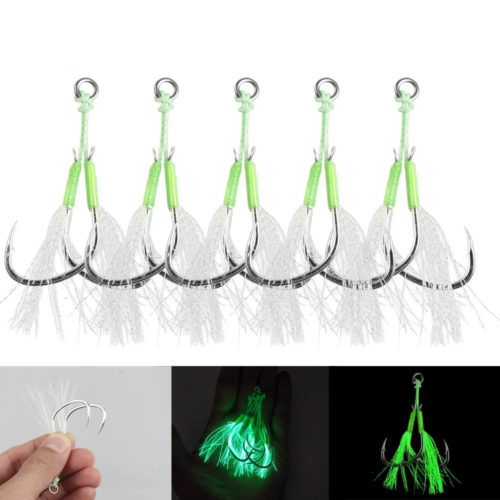 Anzuelos luminosos con púas y gancho auxiliar doble – Agua salada - imagen 2