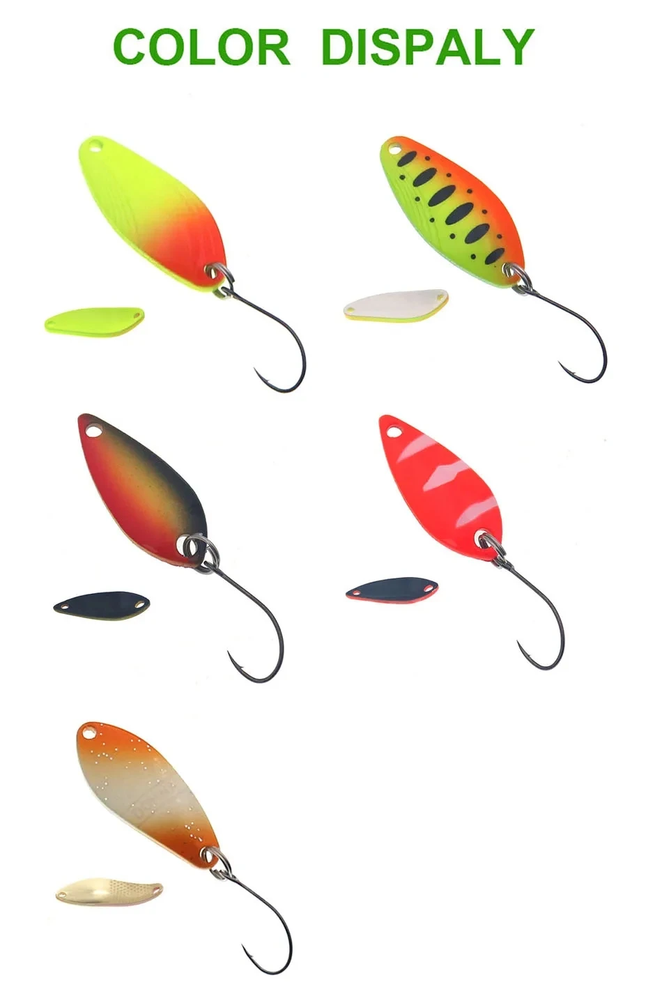 Señuelo de metal para pesca de trucha en acción