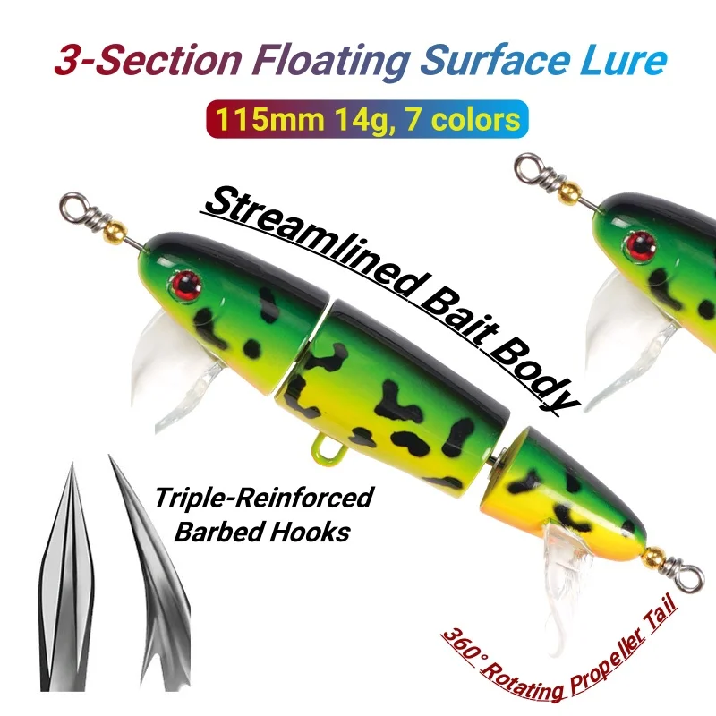 Señuelo Whopper Crankbait Topwater Flotante – Lubina, lucio y bagre - imagen 4