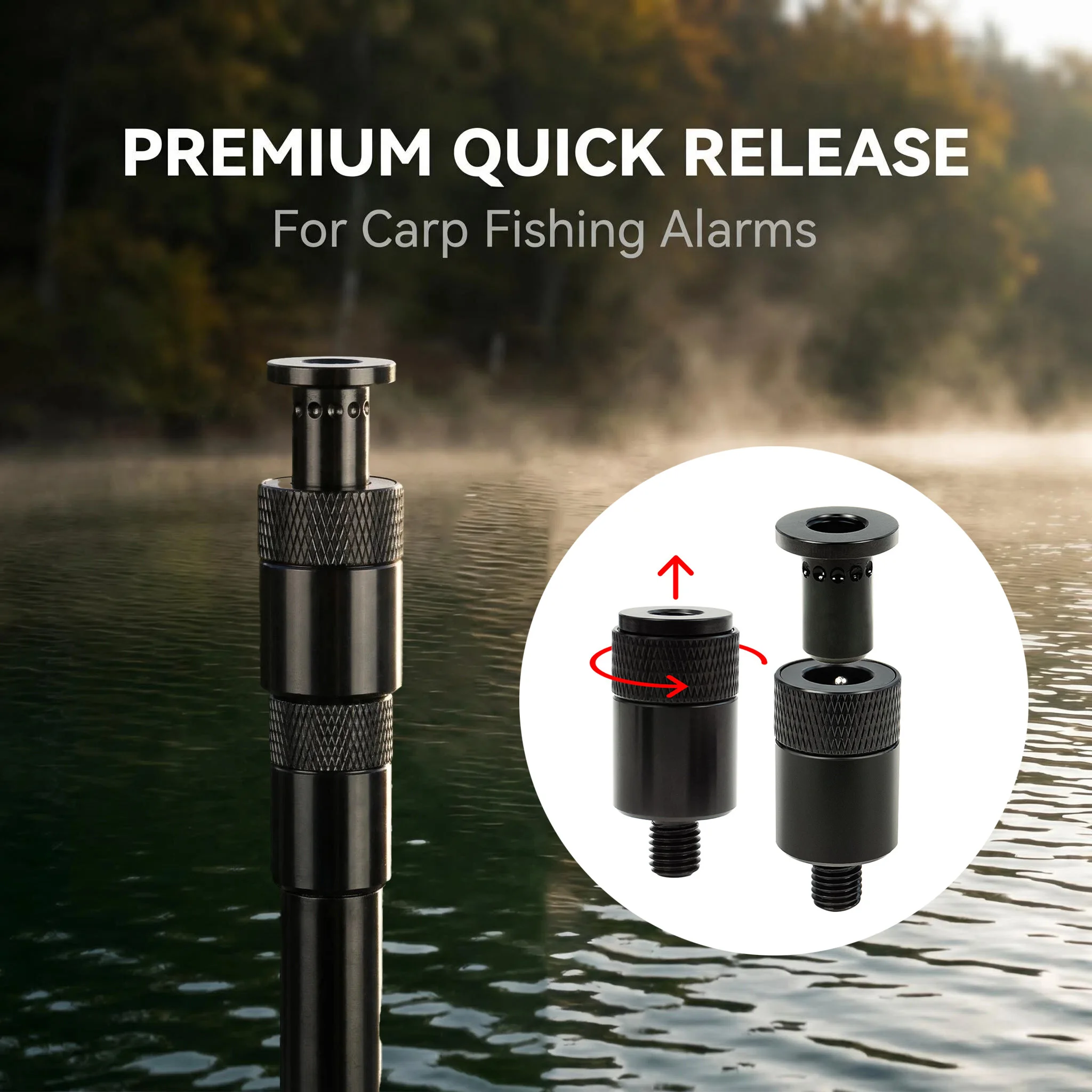 Hirisi Conector de cambio rápido de aluminio para pesca carpa - imagen 5