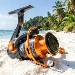 Carrete de spinning para mar con cuerpo metálico