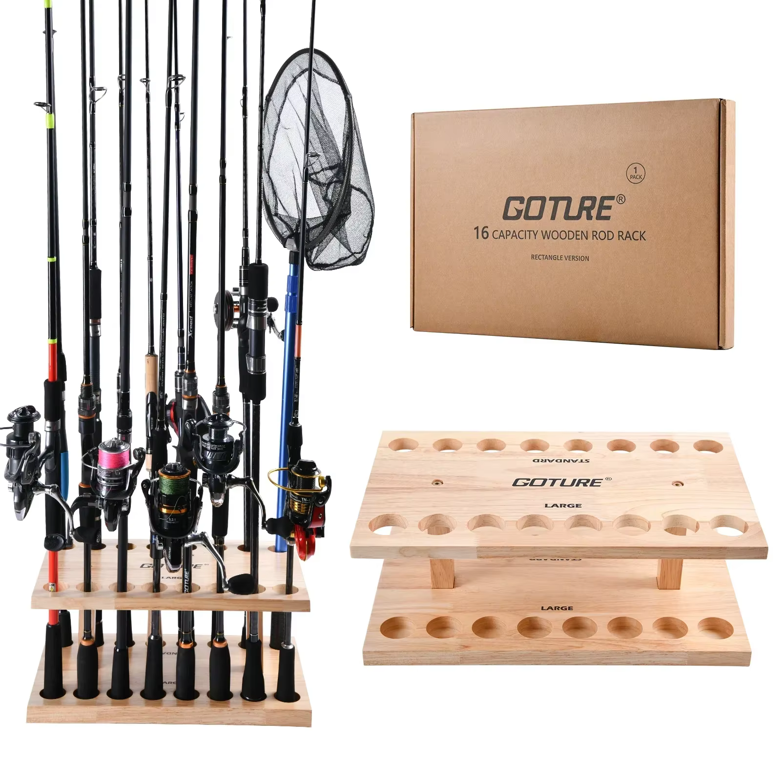 Goture Soporte Rack para Cañas de Pesca – Montaje en Pared Garage