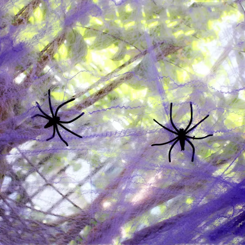 Telaraña elástica de algodón para decorar Halloween y fiestas de terror - imagen 2