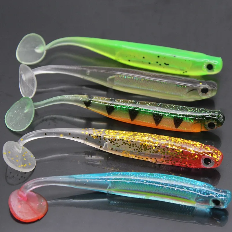 Wobbler Shiner Arcoíris con cola de silicona realista