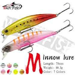 Walk Fish Minnow hundimiento UV jerkbait largo para lubina y trucha