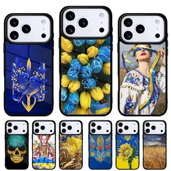 Funda de teléfono con bandera de Ucrania para iPhone Pro Max