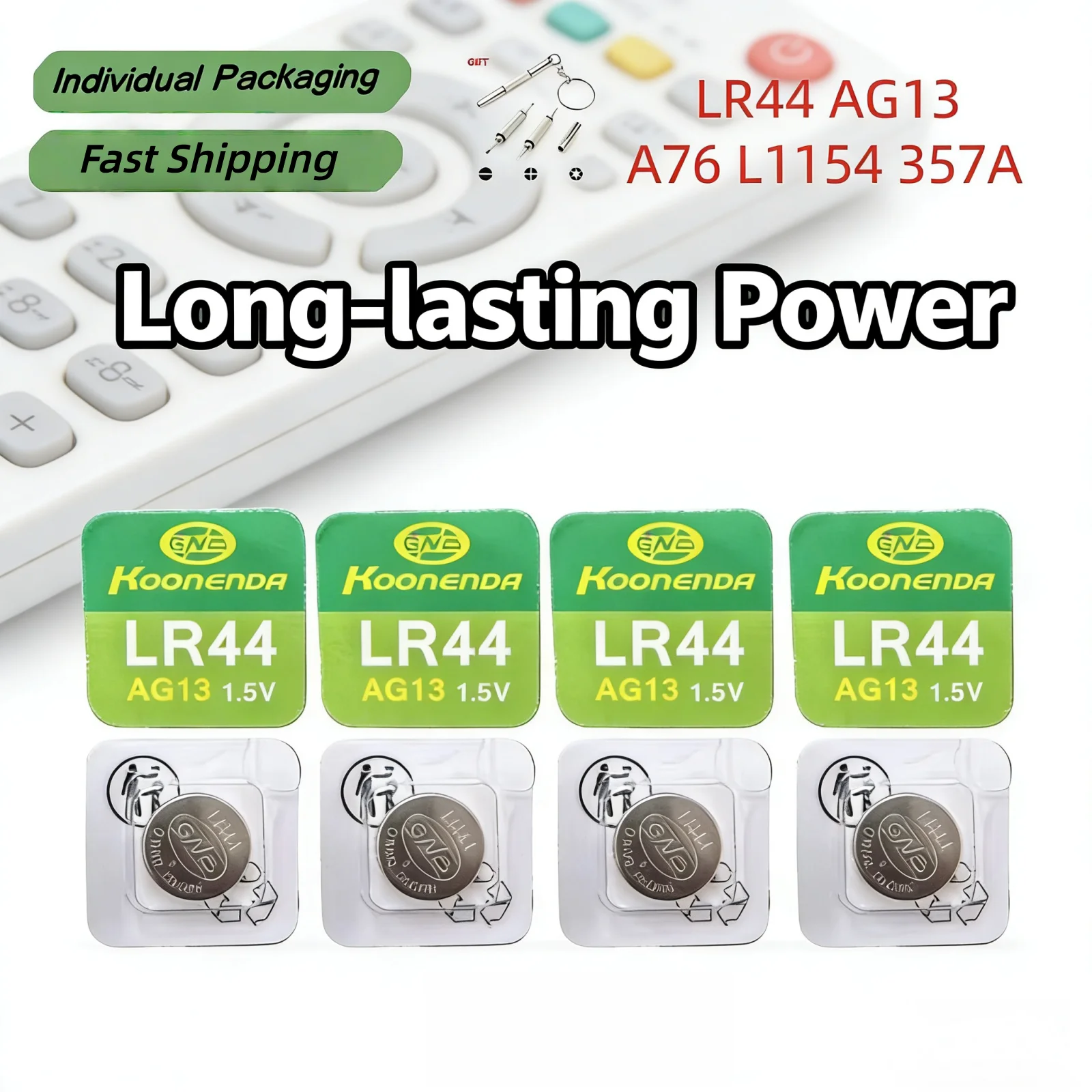 Batería AG13 LR44 1,55 V – Pila de botón para relojes y juguetes - imagen 4