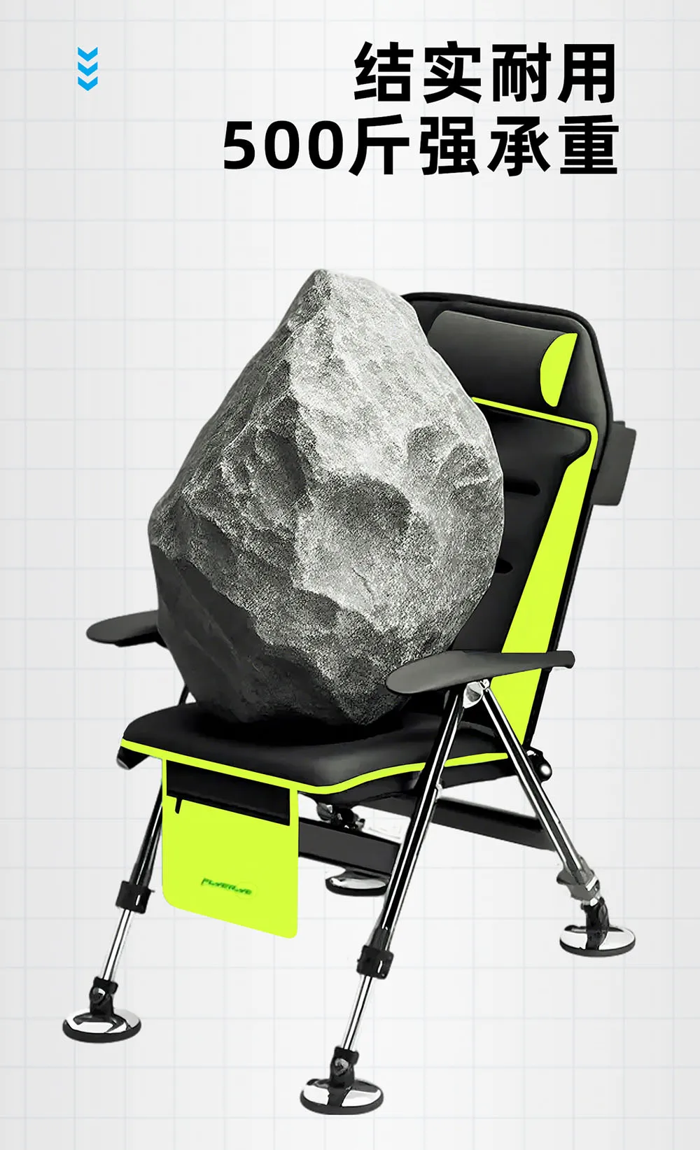 Asiento de pesca acolchada Mark – Plataforma plegable para largas jornadas - imagen 3