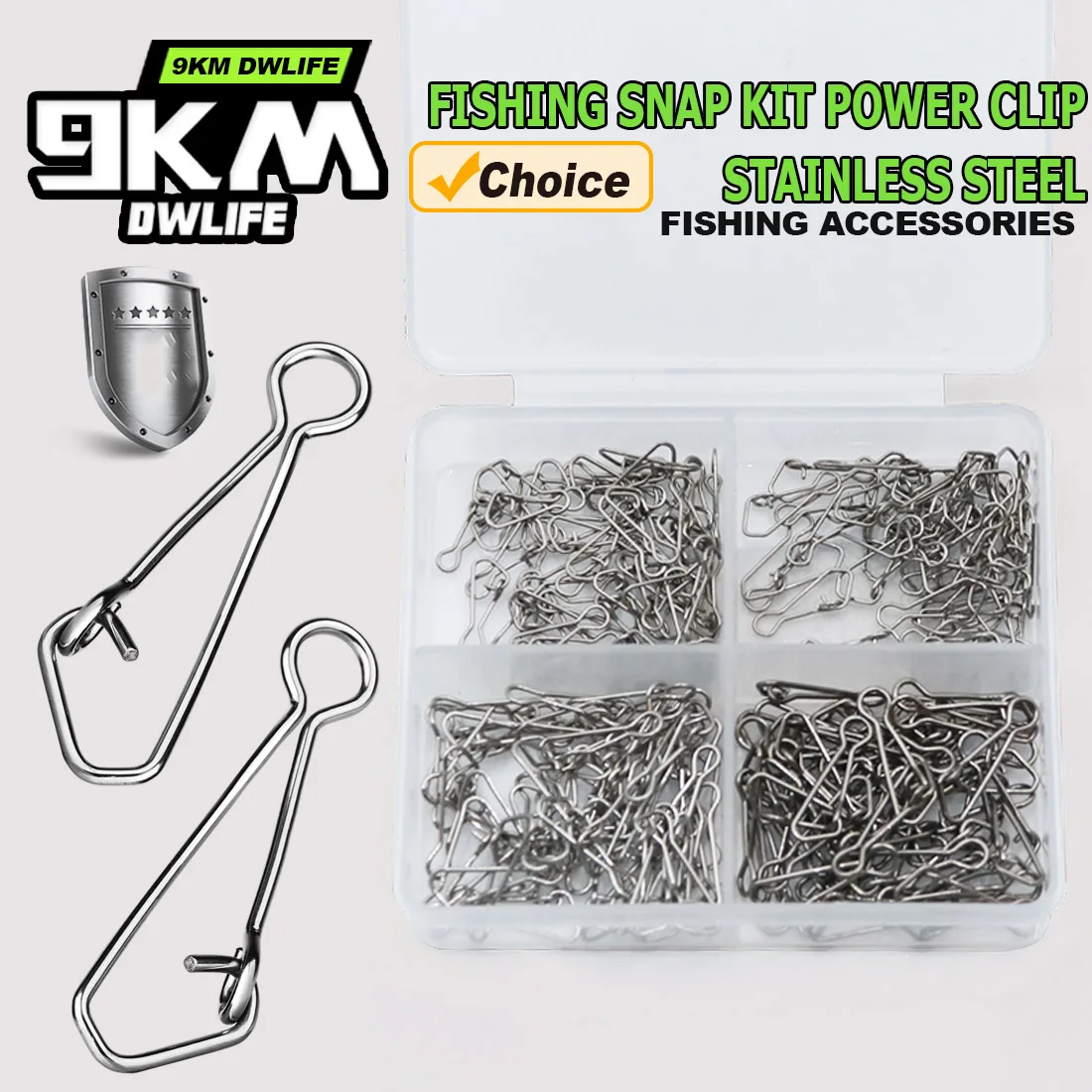 Clip de presión 9KM – Conector rápido inoxidable para sedal - imagen 2