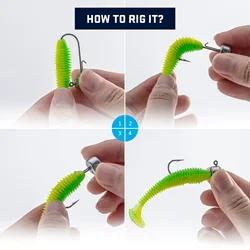 Anzuelos Jig Head Goture con cabeza plomada para vinilo
