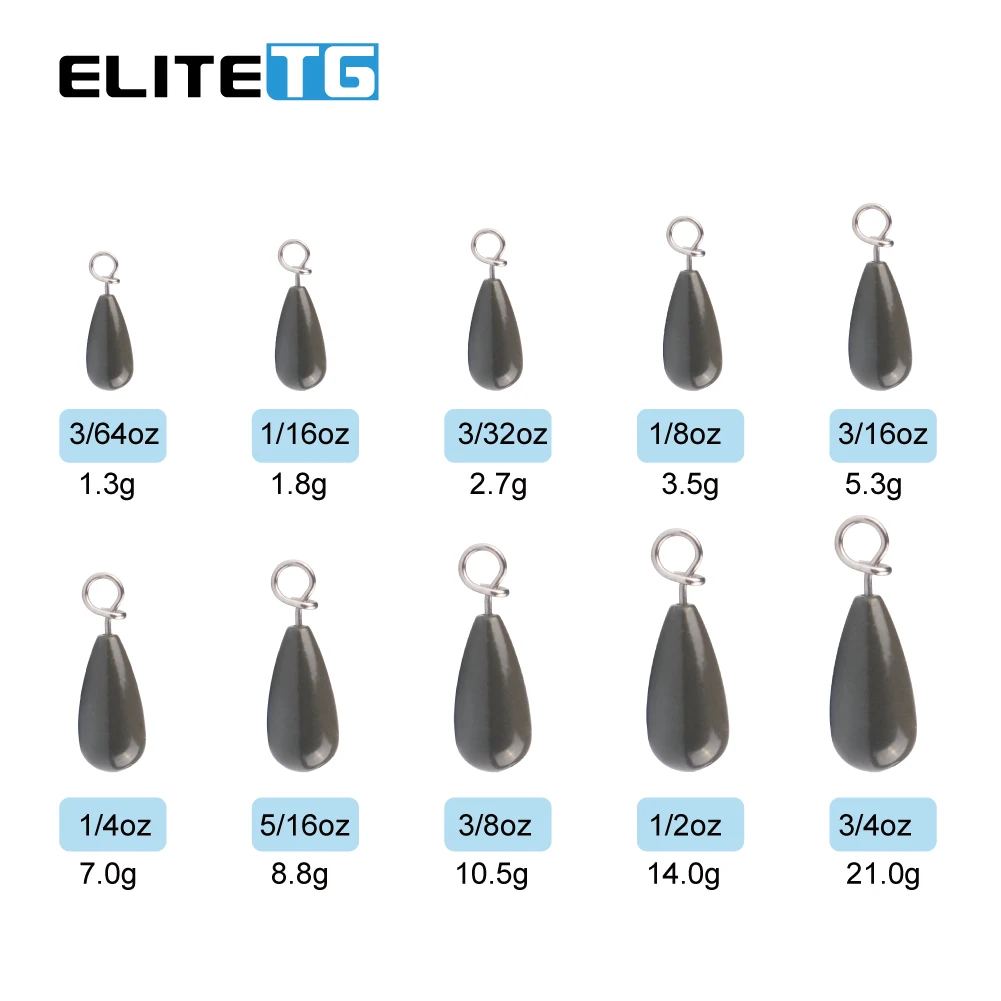 Plomos de pesca de tungsteno Elite TG en lágrima para lubina - imagen 3
