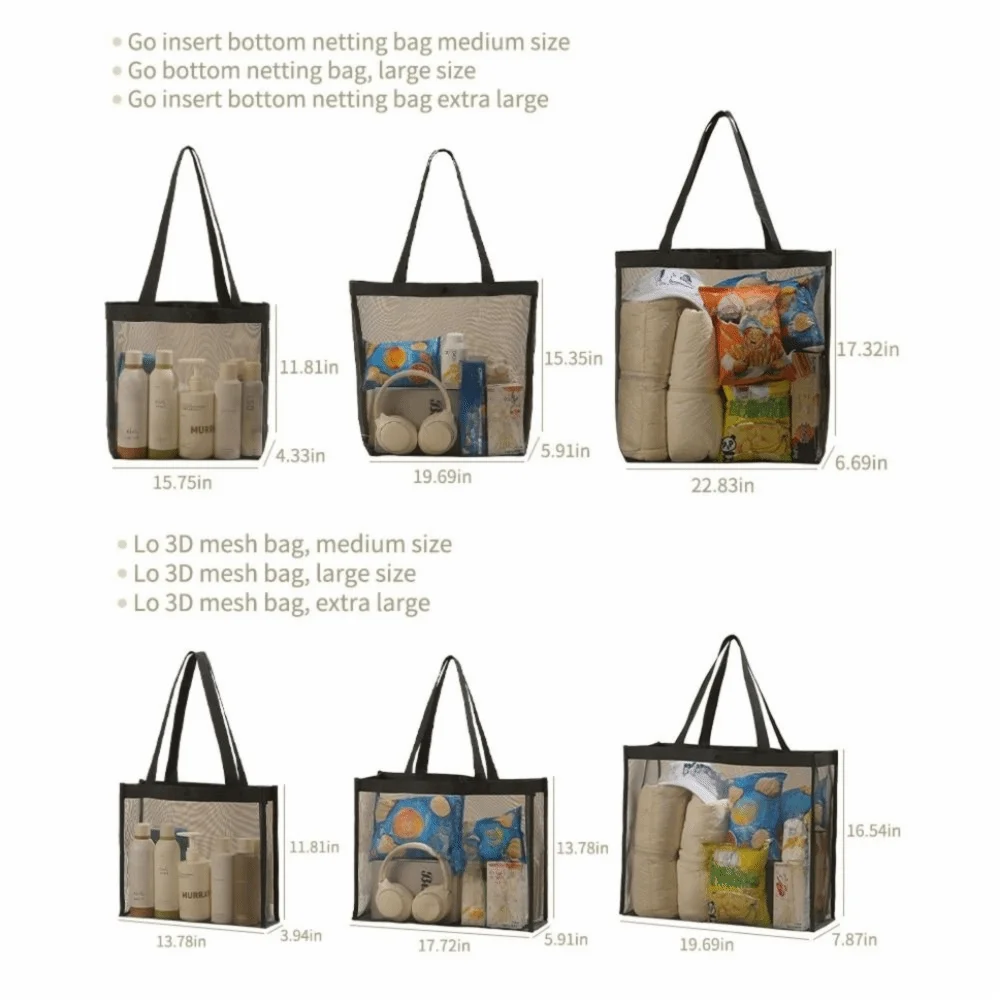 Bolsa de malla negra para viaje