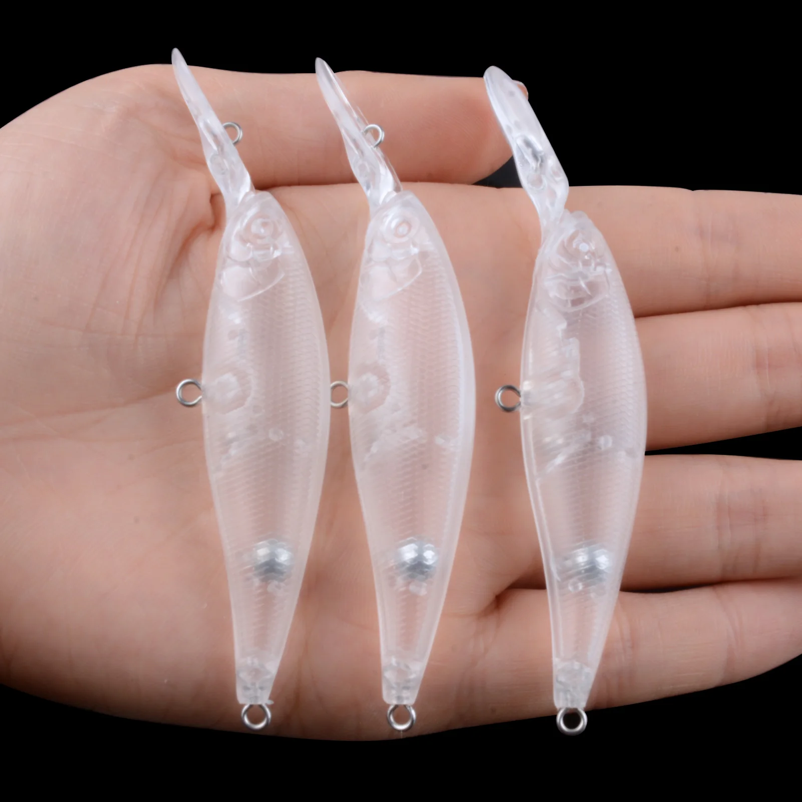 Free Fisher crankbait minnow transparente DIY, cebo duro sin pintar