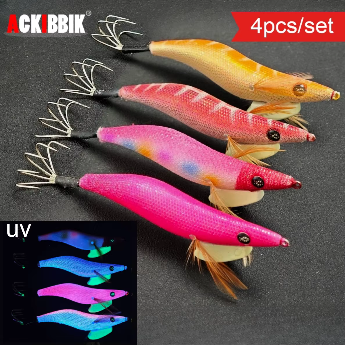 Señuelos camarón madera luminosos 14 cm para pesca en agua salada - imagen 2