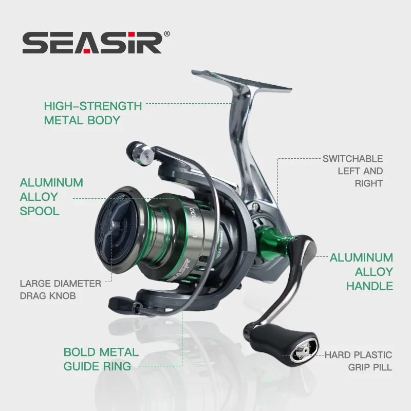 Seasir DW Carrete giratorio para pesca en agua salada - imagen 2