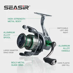 Seasir DW Carrete giratorio para pesca en agua salada