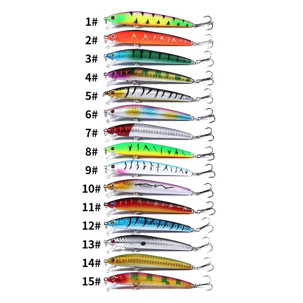 Señuelo minnow wobbler de 9.5cm para pesca de lubina y trucha