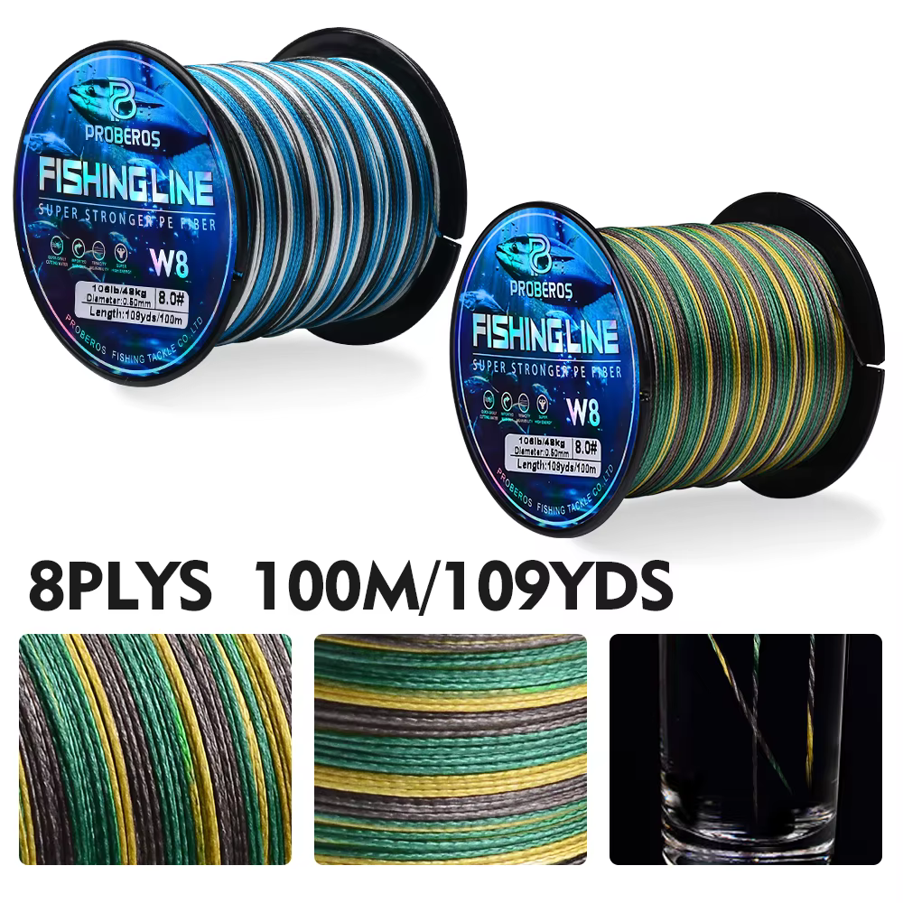 Proberos Línea trenzada PE 8 hebras Azul Camuflaje 109 yd 20-106 lb - imagen 4