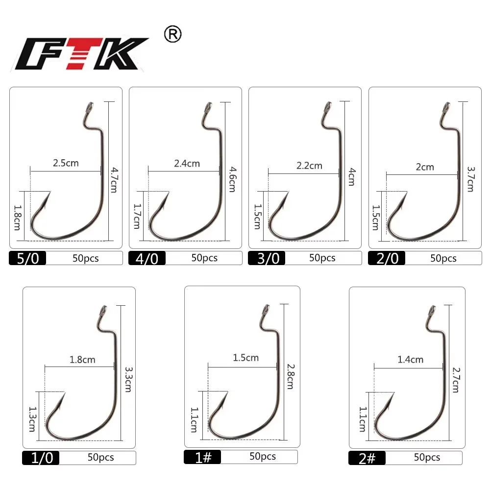 Anzuelos Offset FTK – Acero Carbono con Anilla y Púas para Vinilo - imagen 5