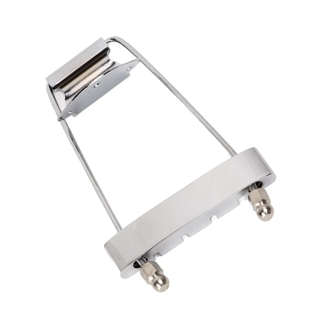 Puente de cola trapezoidal cromado metálico para guitarra plata - imagen 2