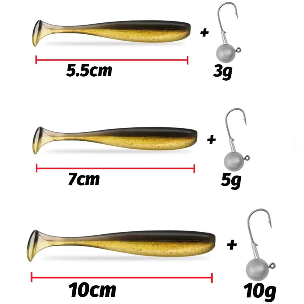 Kit vinilos Swimbait cola T con Jig Head para pesca de carpa - imagen 4