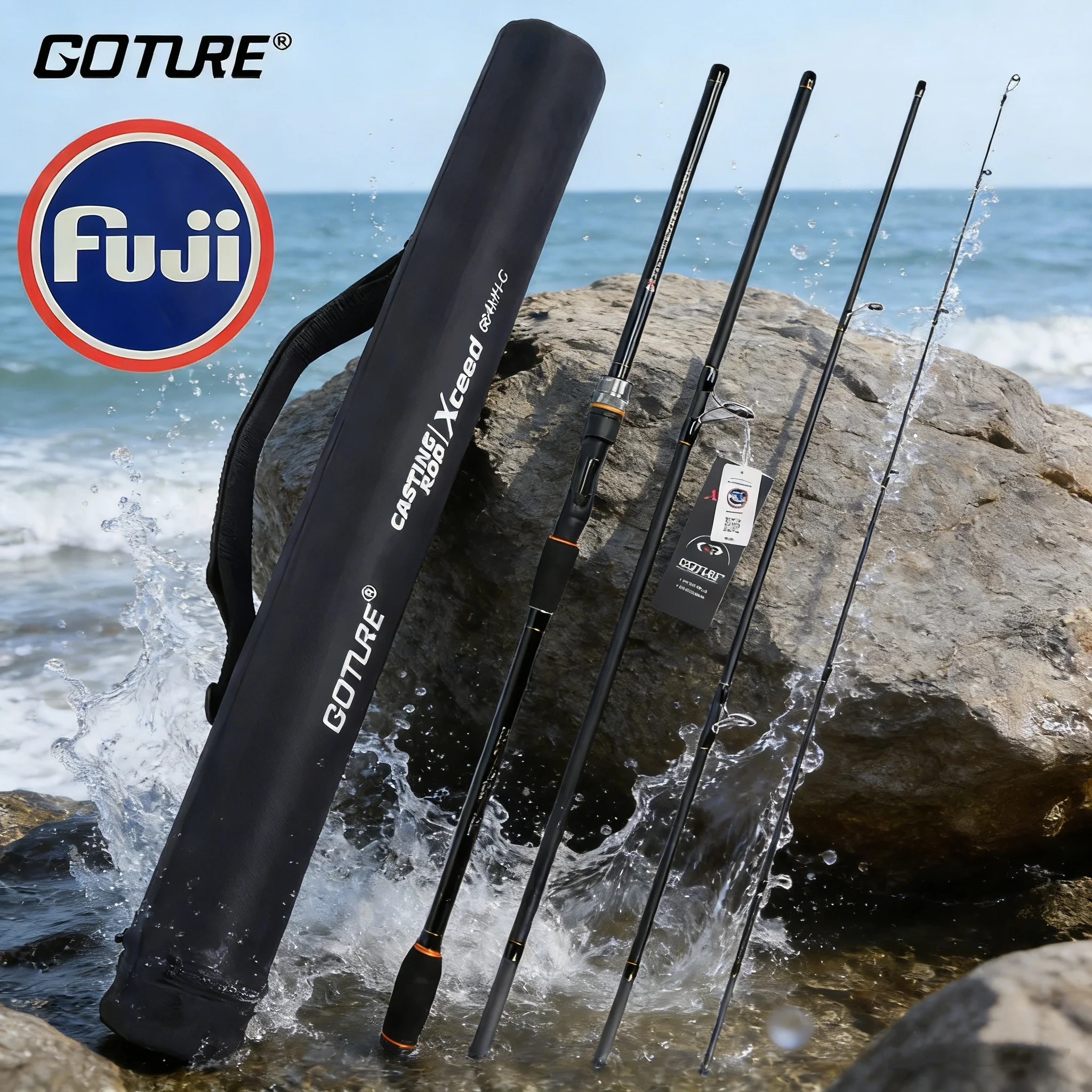 Caña carbono 30T japonés para spinning y baitcasting – Anillas Fuji