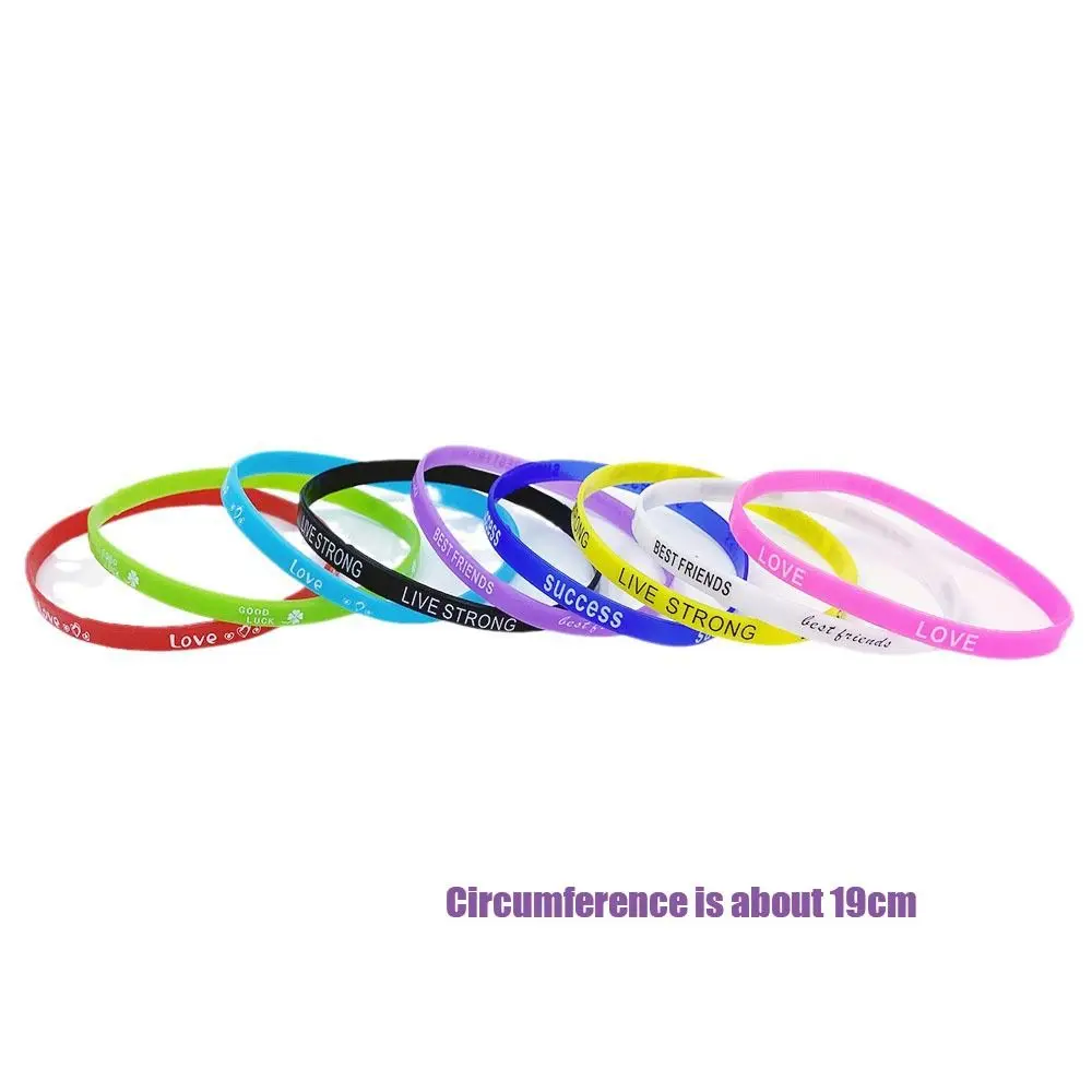 Pulsera silicona luminosa caramelo con letras motivacionales - imagen 3