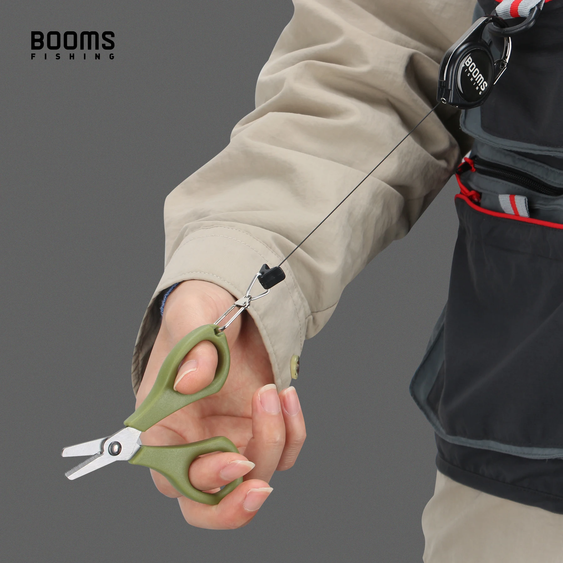 Retractor de carrete para tijeras de pesca Booms Fishing