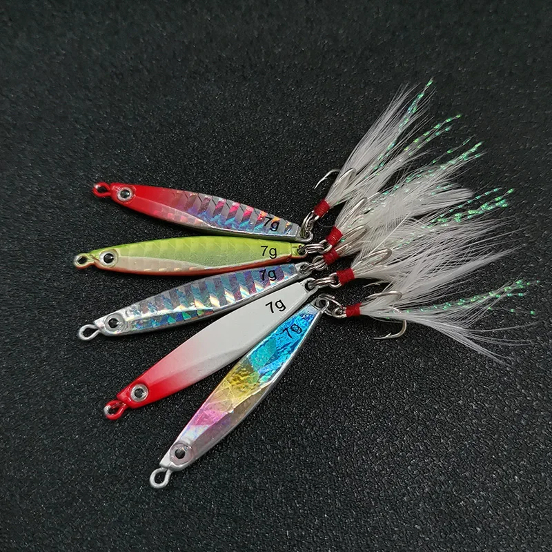 Cuchara de pesca para jigging – Señuelo metálico 7 colores - imagen 5