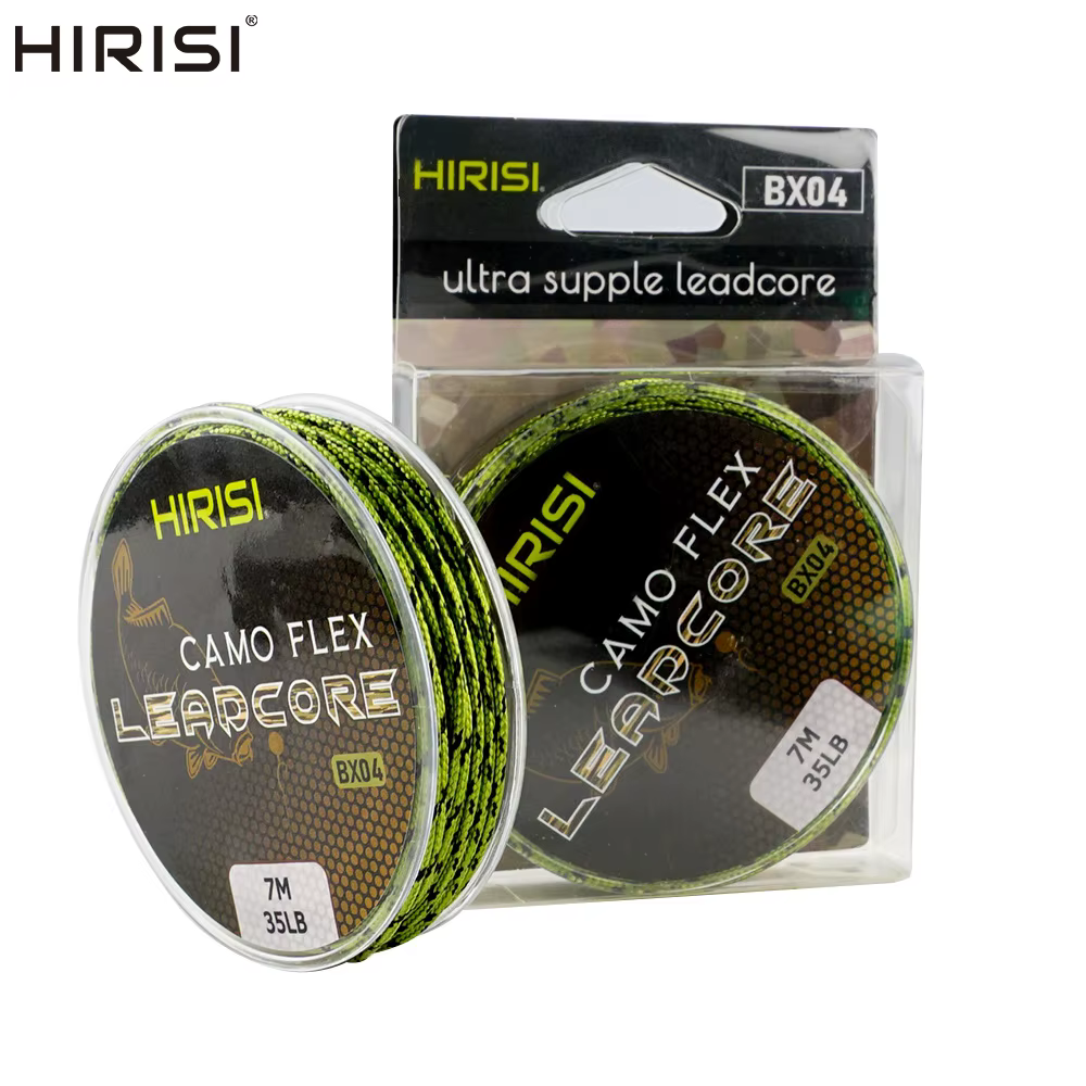Hirisi Leadcore para carpa línea trenzada de plomo camuflada