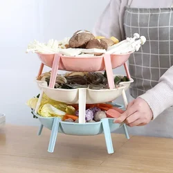Plato mini apilable en forma de flor para frutas y postres