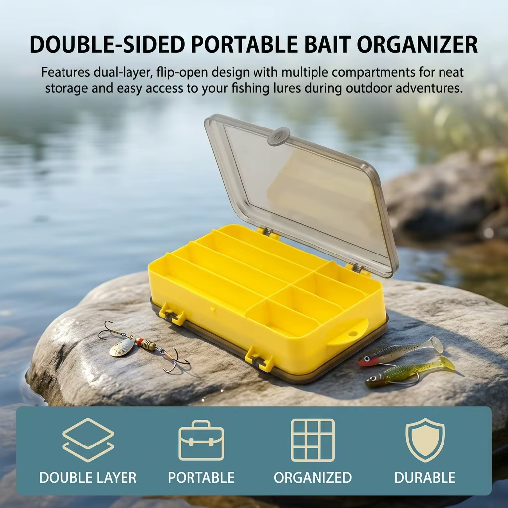 Caja de aparejos de pesca con tapa transparente – Organizador portátil - imagen 5