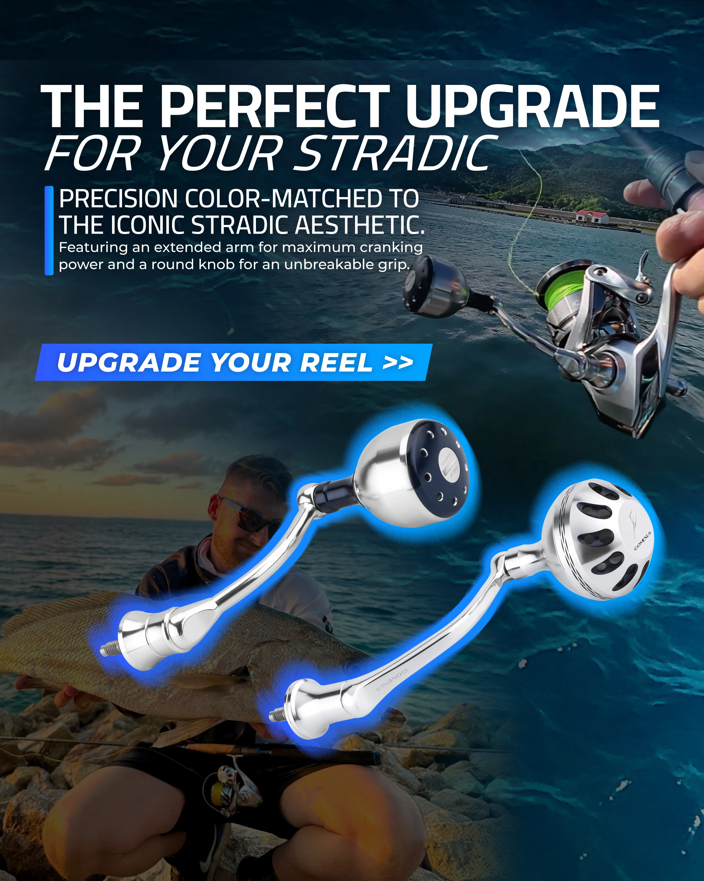 Manivela Gomexus para Shimano Stradic Predator de aluminio - imagen 3