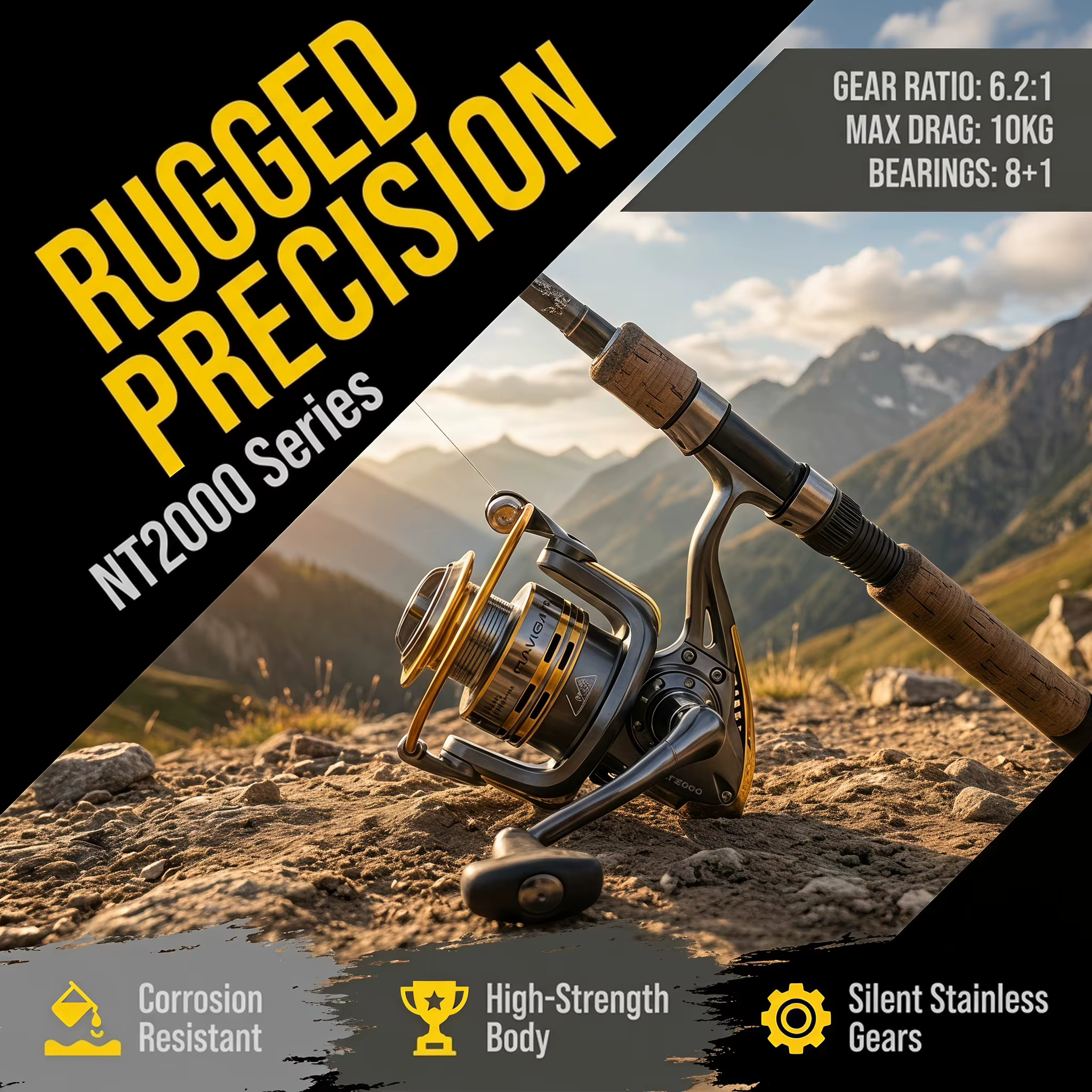Goture NT500-6000 – Carrete de pesca para carpa - imagen 3