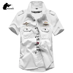 Camisa de pesca manga corta para hombre - Bordada en algodon talla 6XL