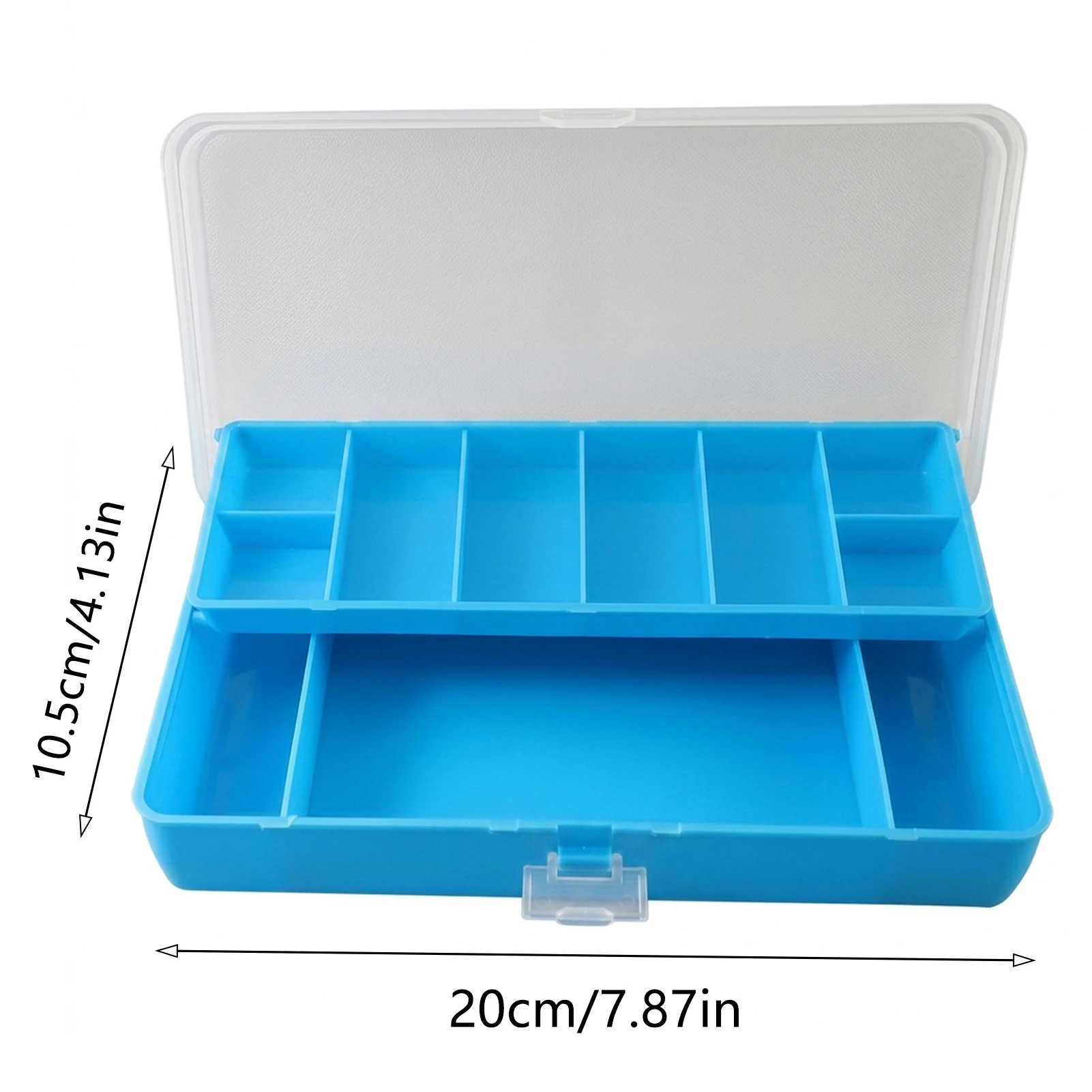 Caja de pesca portátil de doble compartimento para señuelos y anzuelos - imagen 3