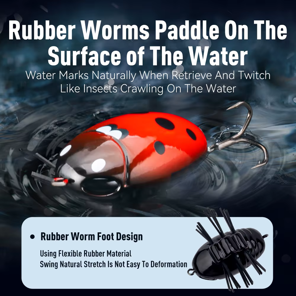 Kingdom Microbeetle MicroBug – Wobbler insecto topwater flotante - imagen 5