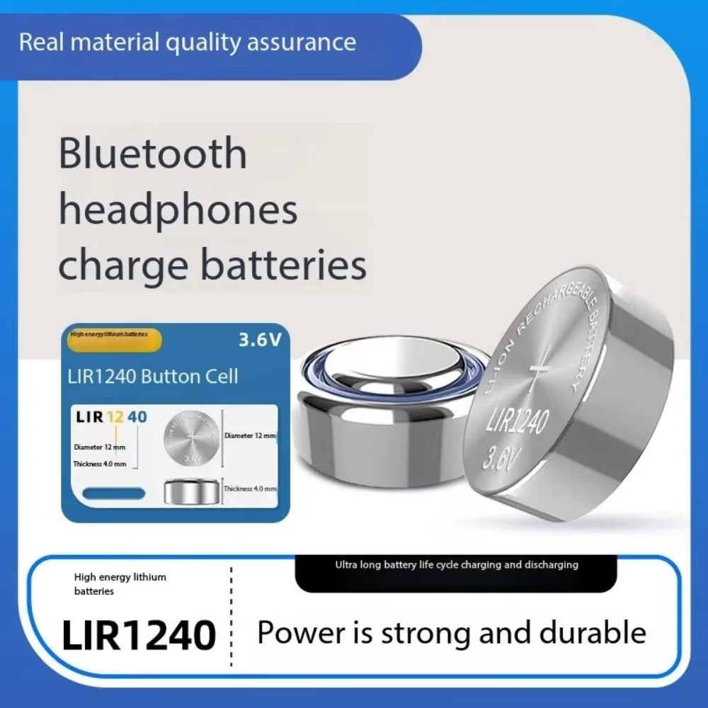 Batería litio 3.6V LIR1240 recargable con cables para pesca - imagen 2