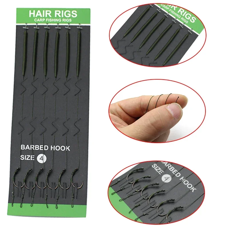 Detalle del anzuelo hair rig con recubrimiento PTFE