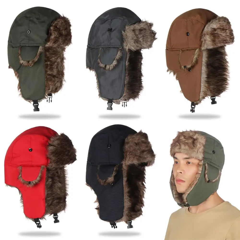 Orejeras piel Russo Ushanka de invierno para gorra de esquí - imagen 4