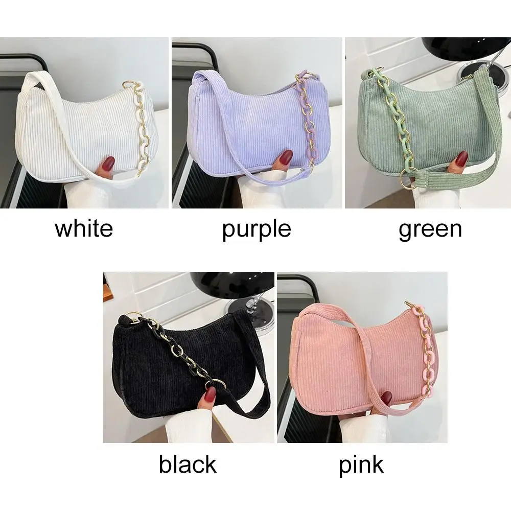 Bolso de mano retro vintage de pana en color blanco