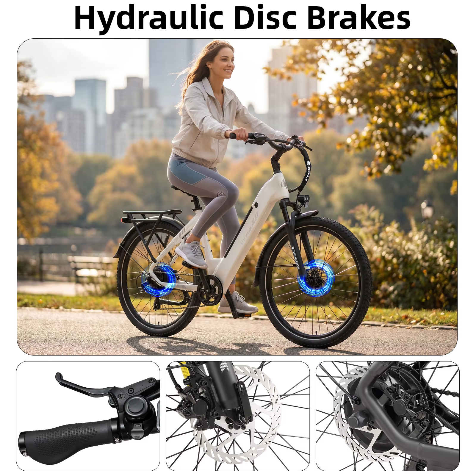 TTGO C5 Bicicleta eléctrica con frenos hidráulicos, LCD y suspensión - imagen 2